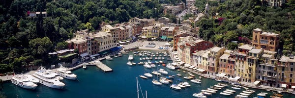 Harbors: Aerial View Of The Harbour, Portofino, Genoa, Italian Riviera, Italy by Panoramic Images