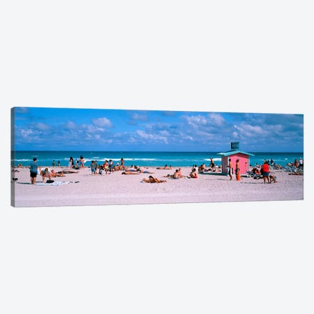 Tourist on the beachMiami, Florida, USA Canvas Print #PIM2617} by Panoramic Images Canvas Print