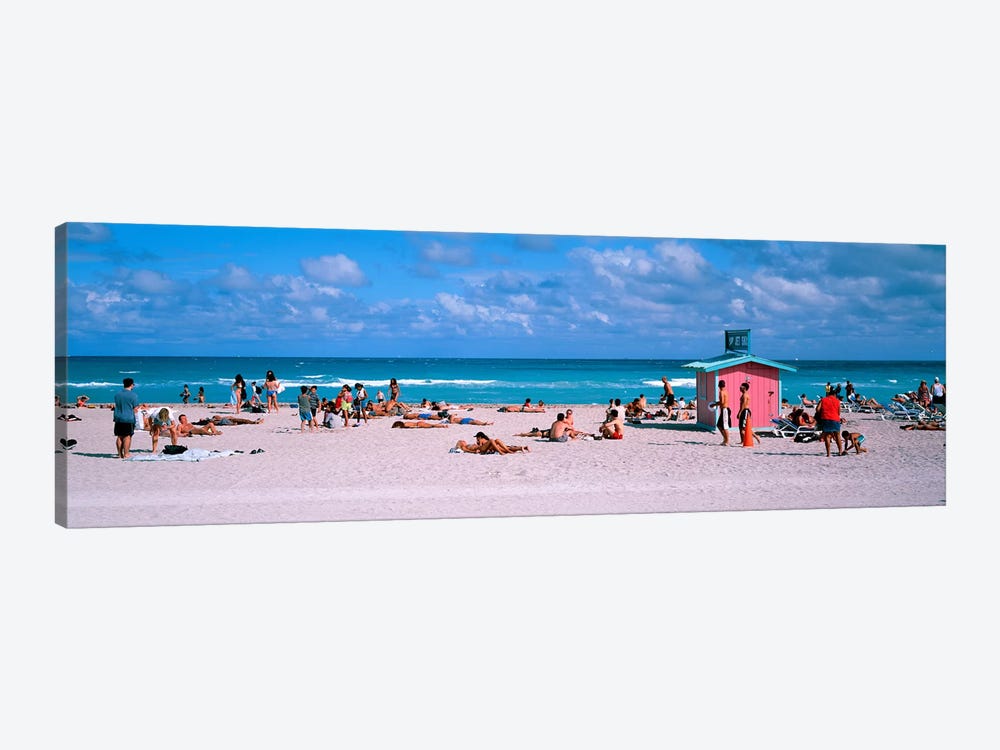Tourist on the beachMiami, Florida, USA by Panoramic Images 1-piece Canvas Artwork