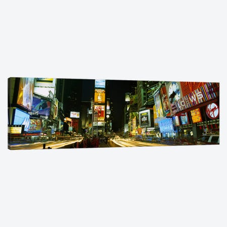 Neon boards in a city lit up at nightTimes Square, New York City, New York State, USA Canvas Print #PIM2619} by Panoramic Images Canvas Artwork
