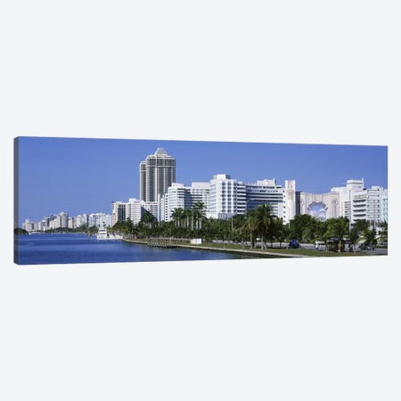 USAFlorida, Miami, Miami Beach, Panoramic view of waterfront, & skyline Canvas Print #PIM2627} by Panoramic Images Canvas Artwork