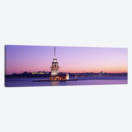 Sunset Lighthouse Istanbul Turkey Canvas Print #PIM2632} by Panoramic Images Canvas Wall Art