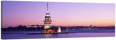 Sunset Lighthouse Istanbul Turkey Canvas Art Print - Lighthouse Art