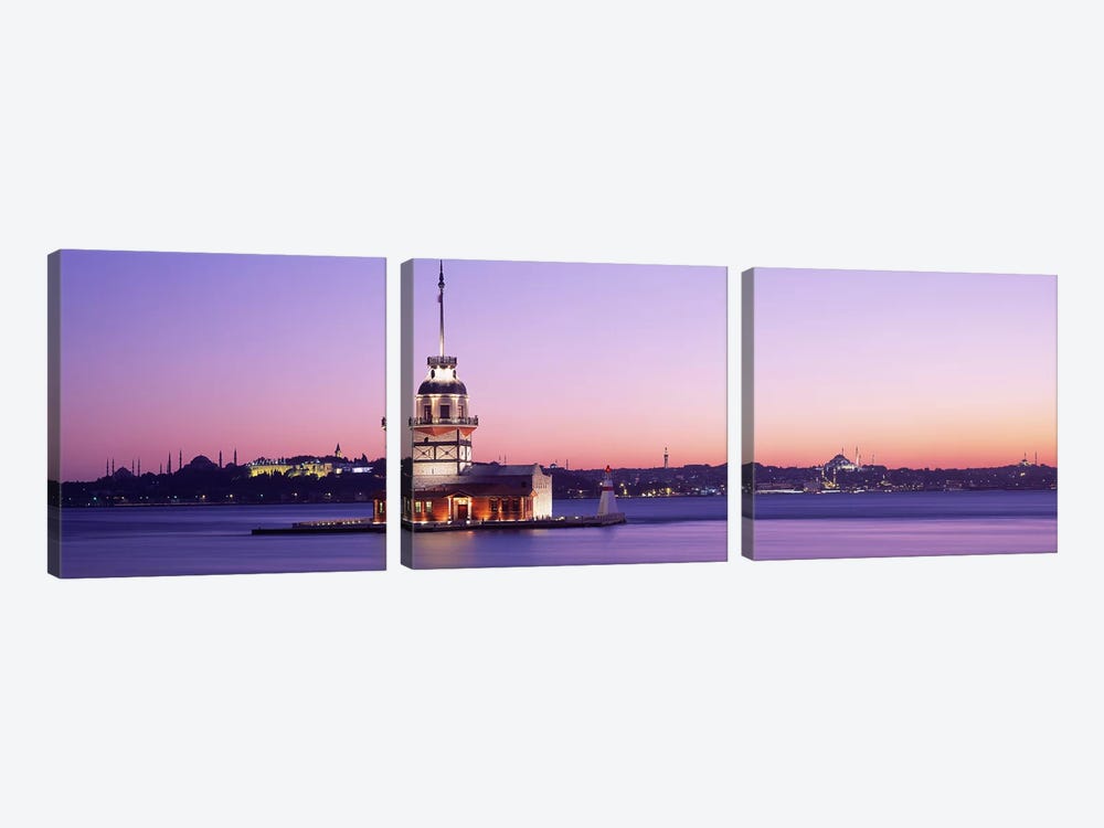 Sunset Lighthouse Istanbul Turkey by Panoramic Images 3-piece Art Print