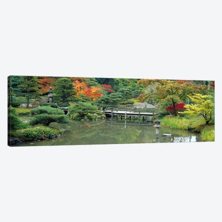 Plank BridgeThe Japanese Garden, Seattle, Washington State, USA Canvas Print #PIM2635} by Panoramic Images Canvas Print