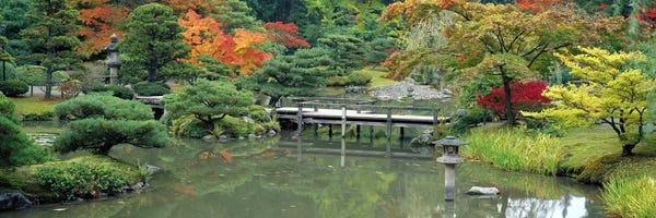 Seattle: Plank BridgeThe Japanese Garden, Seattle, Washington State, USA by Panoramic Images