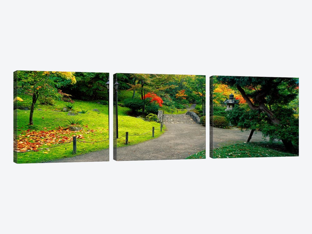 Stone BridgeThe Japanese Garden, Seattle, Washington State, USA by Panoramic Images 3-piece Canvas Print
