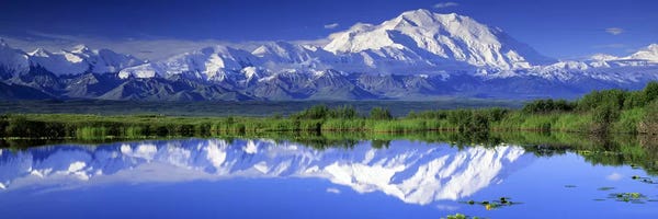 Snowy Mountains: Denali (Mount McKinley), Denali National Park & Preserve, Alaska, USA by Panoramic Images