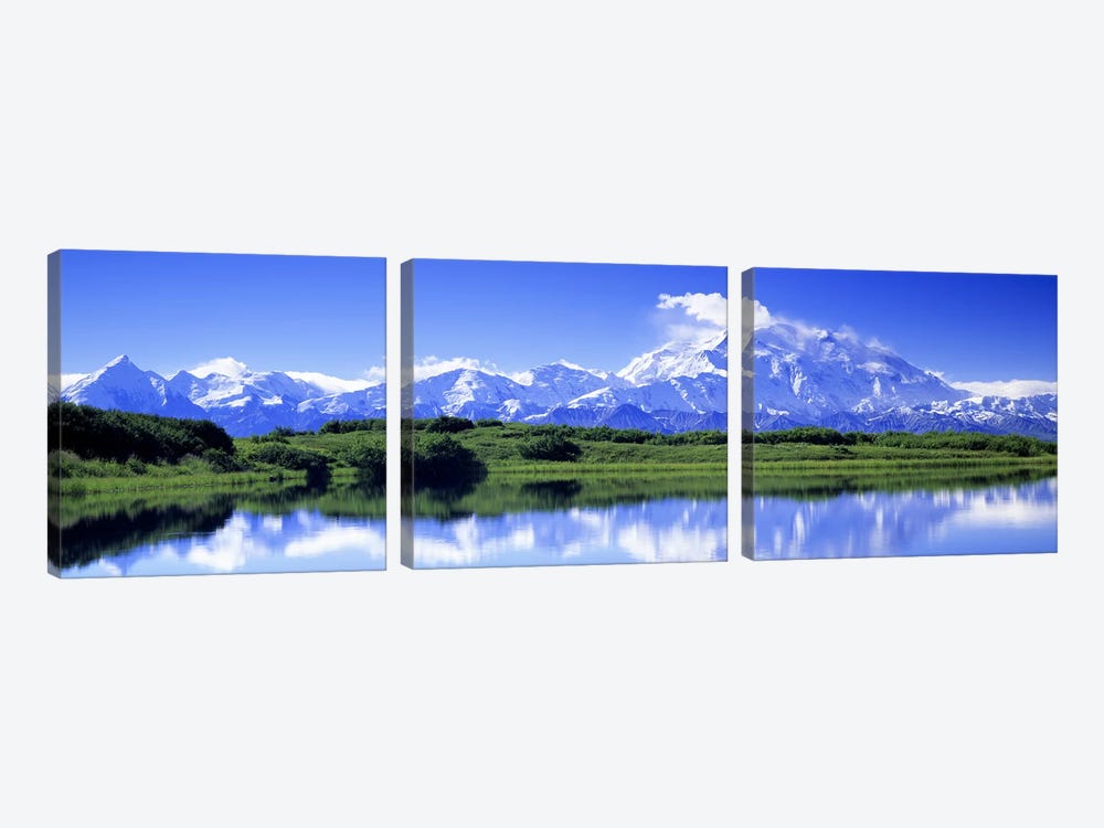 Wonder Lake, Denali (Mount McKinley), Denali National Park & Preserve, Alaska, USA by Panoramic Images 3-piece Canvas Artwork