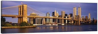 Brooklyn Bridge & Manhattan Skyline, New York City, New York, USA Canvas Art Print - Manhattan Art