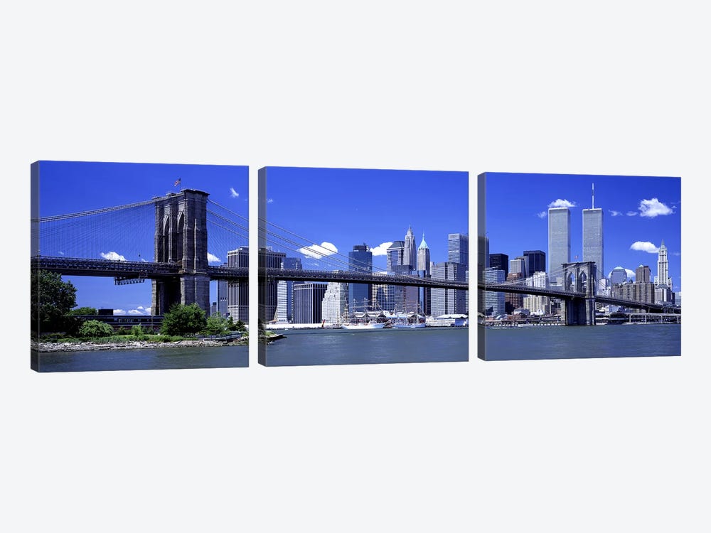 Brooklyn Bridge Skyline New York City NY USA by Panoramic Images 3-piece Canvas Artwork