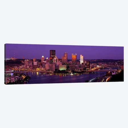 Dusk Pittsburgh PA USA Canvas Print #PIM2647} by Panoramic Images Canvas Art