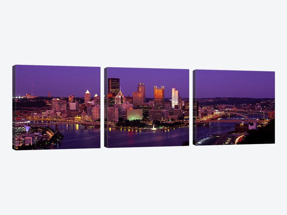 Dusk Pittsburgh PA USA by Panoramic Images 3-piece Art Print