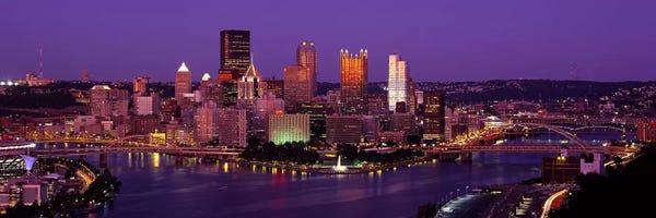 Panoramic Images: Dusk Pittsburgh PA USA by Panoramic Images