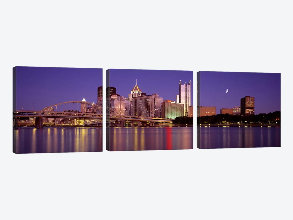 Allegheny River, Pittsburgh, Pennsylvania, USA by Panoramic Images 3-piece Canvas Print