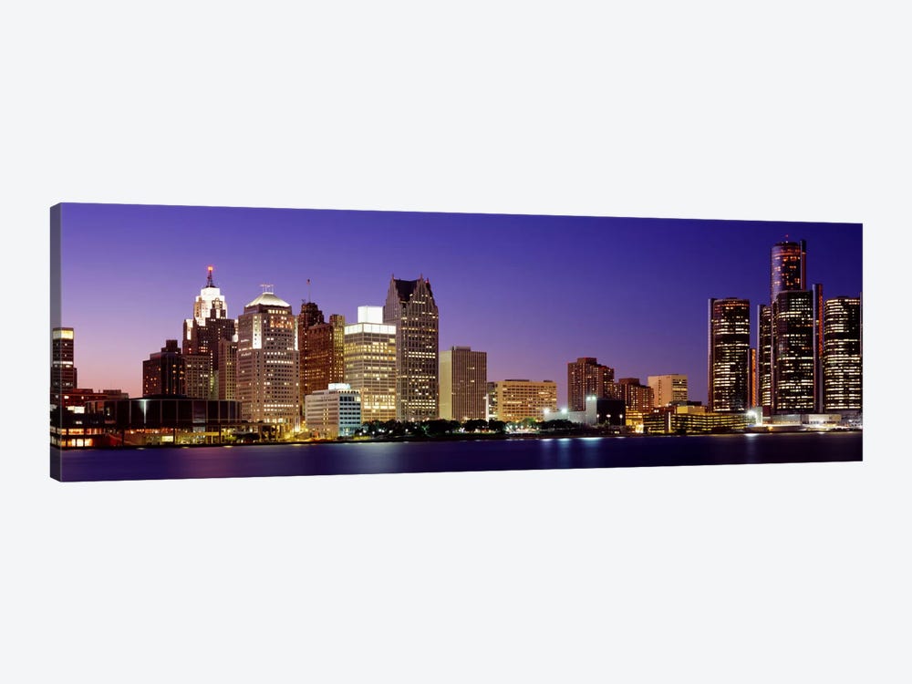 Dusk Detroit, Michigan, USA by Panoramic Images 1-piece Canvas Wall Art