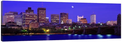 Longfellow Bridge & Financial District As Seen From East Cambridge, Boston Massachusetts, USA Canvas Art Print - Massachusetts Art