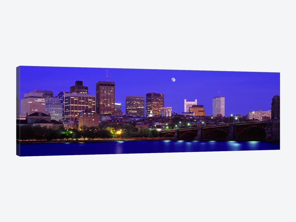 Longfellow Bridge & Financial District As Seen From East Cambridge, Boston Massachusetts, USA by Panoramic Images 1-piece Canvas Art Print