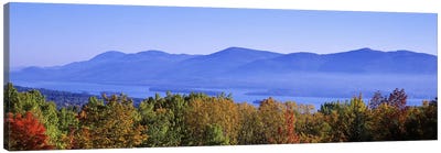 Lake George & Adirondack Mountains, New York, USA Canvas Art Print - Field, Grassland & Meadow Art
