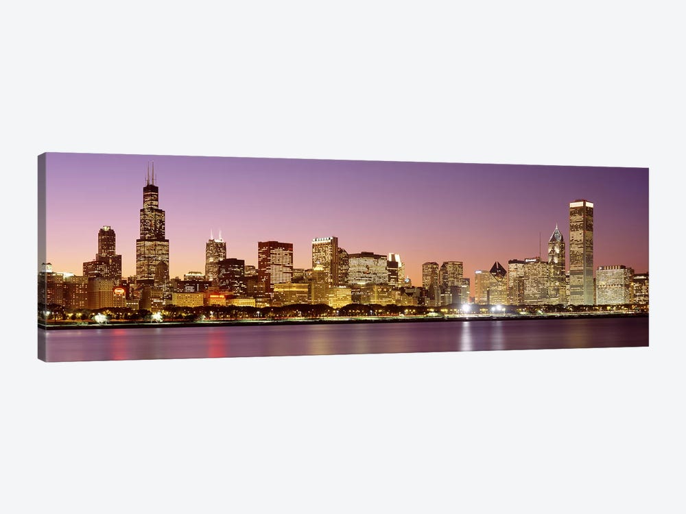 Dusk Skyline Chicago IL USA by Panoramic Images 1-piece Art Print