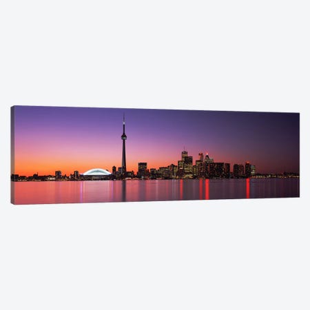 Downtown Skyline At Night, Toronto, Ontario, Canada Canvas Print #PIM2667} by Panoramic Images Canvas Wall Art