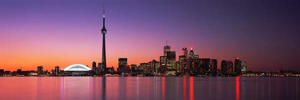 Downtown Skyline At Night, Toronto, Ontario, Canada