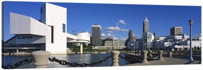 Building at the waterfront, Rock And Roll Hall Of Fame, Cleveland, Ohio, USA Canvas Art Print - Ohio Art