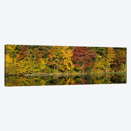 Reflection of trees in waterSaratoga Springs, New York City, New York State, USA Canvas Print #PIM2672} by Panoramic Images Canvas Art