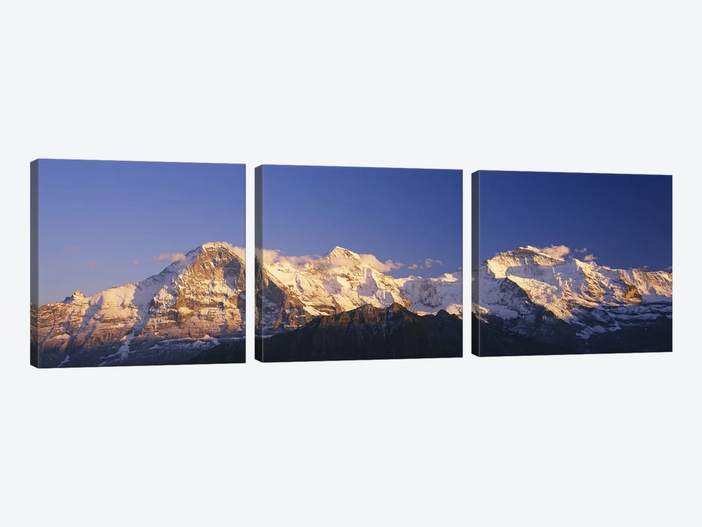 Snowcapped Mountainscape, Bernese Oberland, Switzerland by Panoramic Images 3-piece Canvas Print