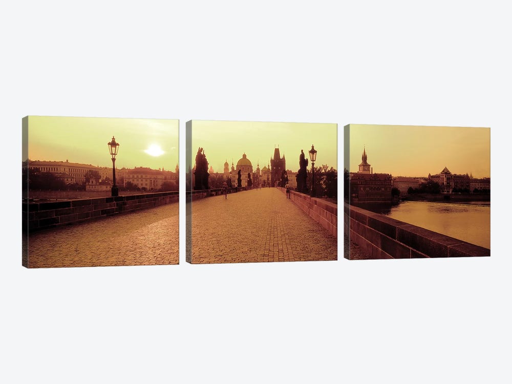 Charles Bridge II, Prague, Czech Republic by Panoramic Images 3-piece Canvas Art Print