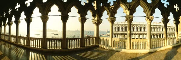 Columns: Venetian Gothic Balcony, Doge's Palace (Palazzo Ducale), Venice, Italy by Panoramic Images