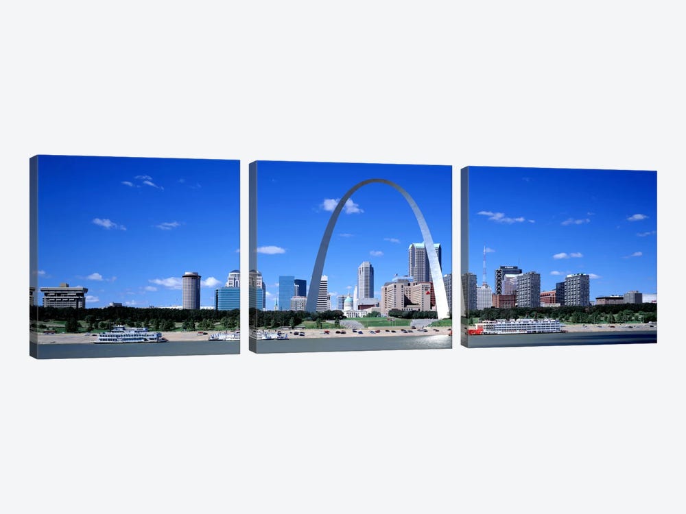 Skyline, St Louis, MO, USA by Panoramic Images 3-piece Canvas Wall Art