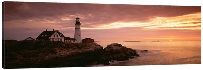 Portland Head Lighthouse, Cape Elizabeth, Maine, USA Canvas Art Print - Nautical Scenic Photography