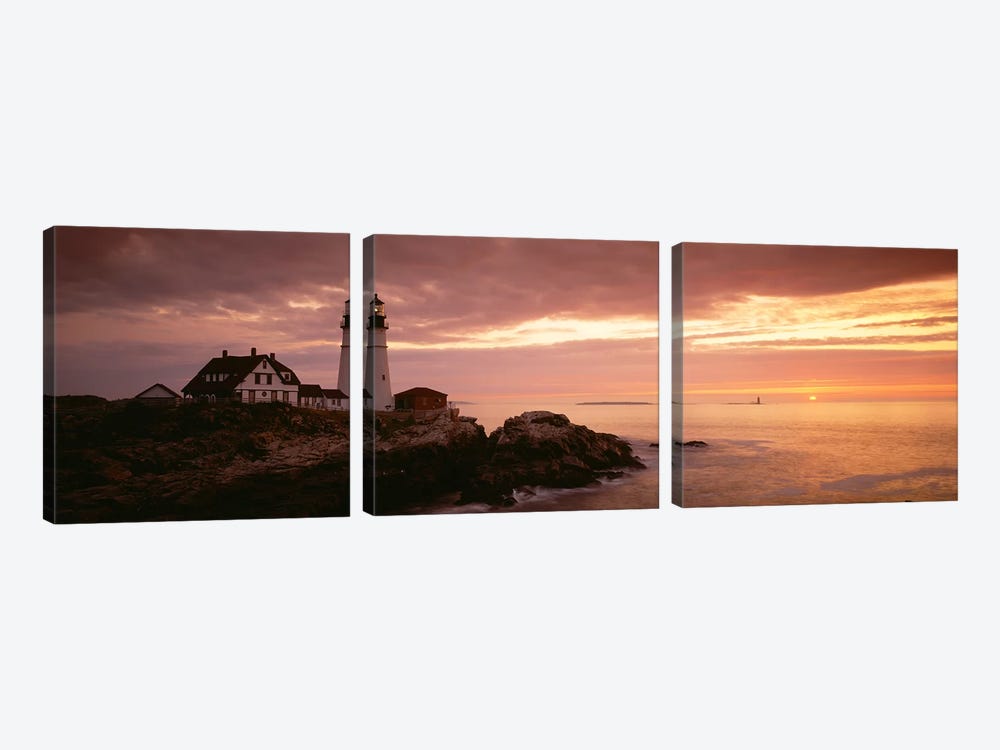 Portland Head Lighthouse, Cape Elizabeth, Maine, USA by Panoramic Images 3-piece Art Print