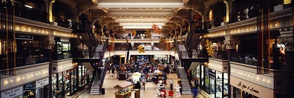 Pennsylvania: Interiors of a shopping mall, Bourse Shopping Center, Philadelphia, Pennsylvania, USA by Panoramic Images