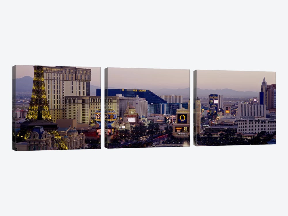 High angle view of buildings in a city, Las Vegas, Nevada, USA by Panoramic Images 3-piece Canvas Art Print