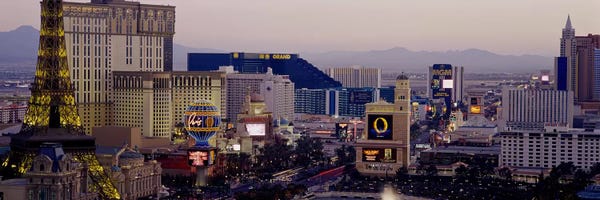 Nevada: High angle view of buildings in a city, Las Vegas, Nevada, USA by Panoramic Images