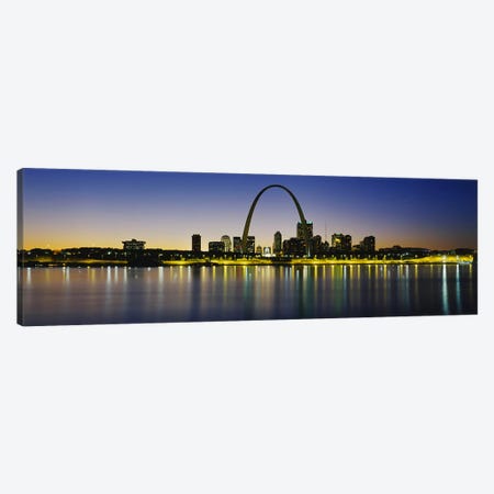 Nighttime Skyline Reflections, St. Louis, Missouri, USA Canvas Print #PIM2703} by Panoramic Images Canvas Art
