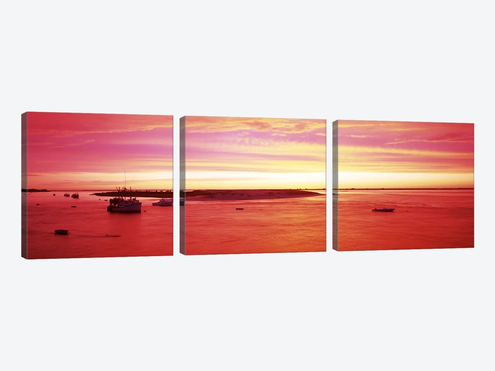 Sunrise Chatham Harbor Cape Cod MA USA by Panoramic Images 3-piece Canvas Art