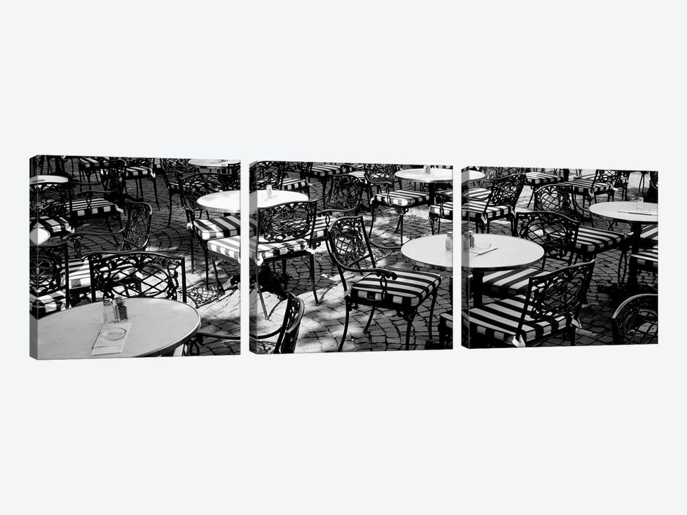 Street Cafe, Frankfurt, Germany by Panoramic Images 3-piece Canvas Wall Art
