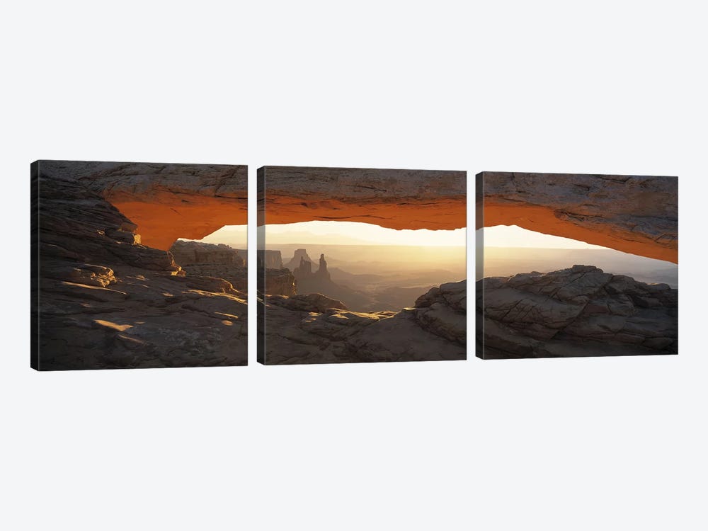 Glowing Daytime View Through Mesa Arch, Canyonlands National Park, Utah, USA by Panoramic Images 3-piece Art Print