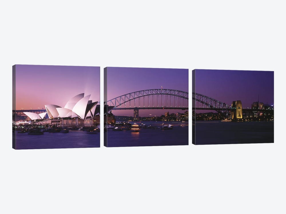 Opera House Harbour Bridge Sydney Australia by Panoramic Images 3-piece Canvas Wall Art