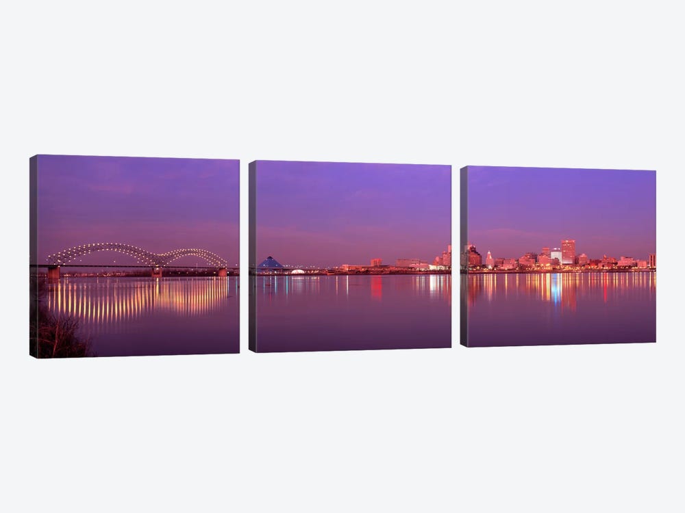Night Memphis TN by Panoramic Images 3-piece Canvas Art Print
