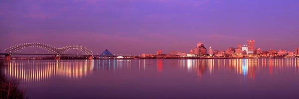 Panoramic Images: Night Memphis TN by Panoramic Images