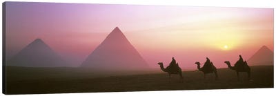 Giza Pyramids Egypt Canvas Art Print - Camel Art