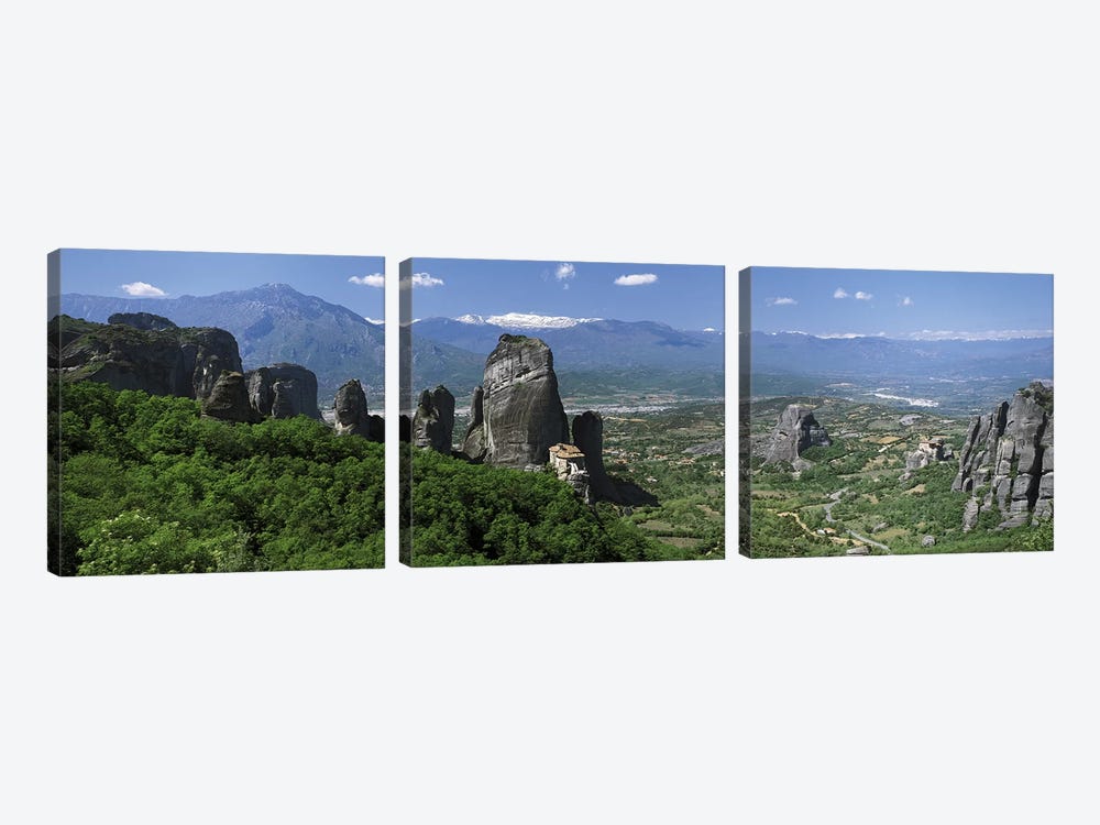 Meteora Monastery Greece by Panoramic Images 3-piece Canvas Print