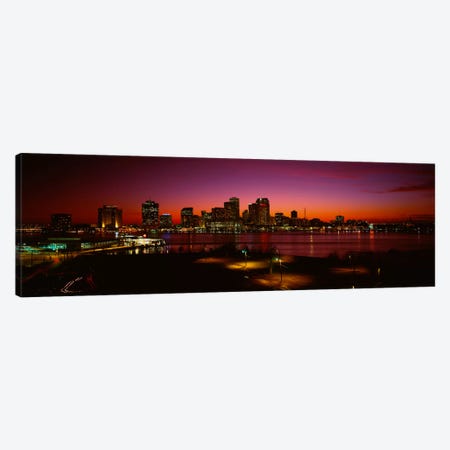 Buildings lit up at night, New Orleans, Louisiana, USA Canvas Print #PIM274} by Panoramic Images Canvas Wall Art