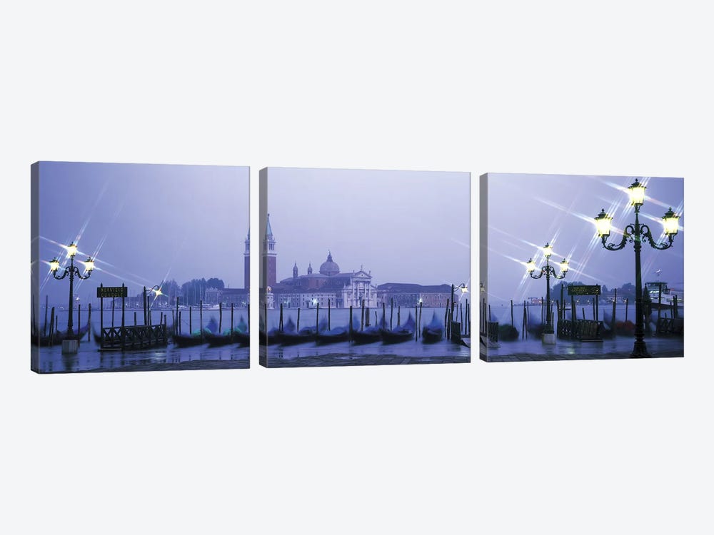 Gondolas San Giorgio Maggiore Venice Italy by Panoramic Images 3-piece Canvas Print