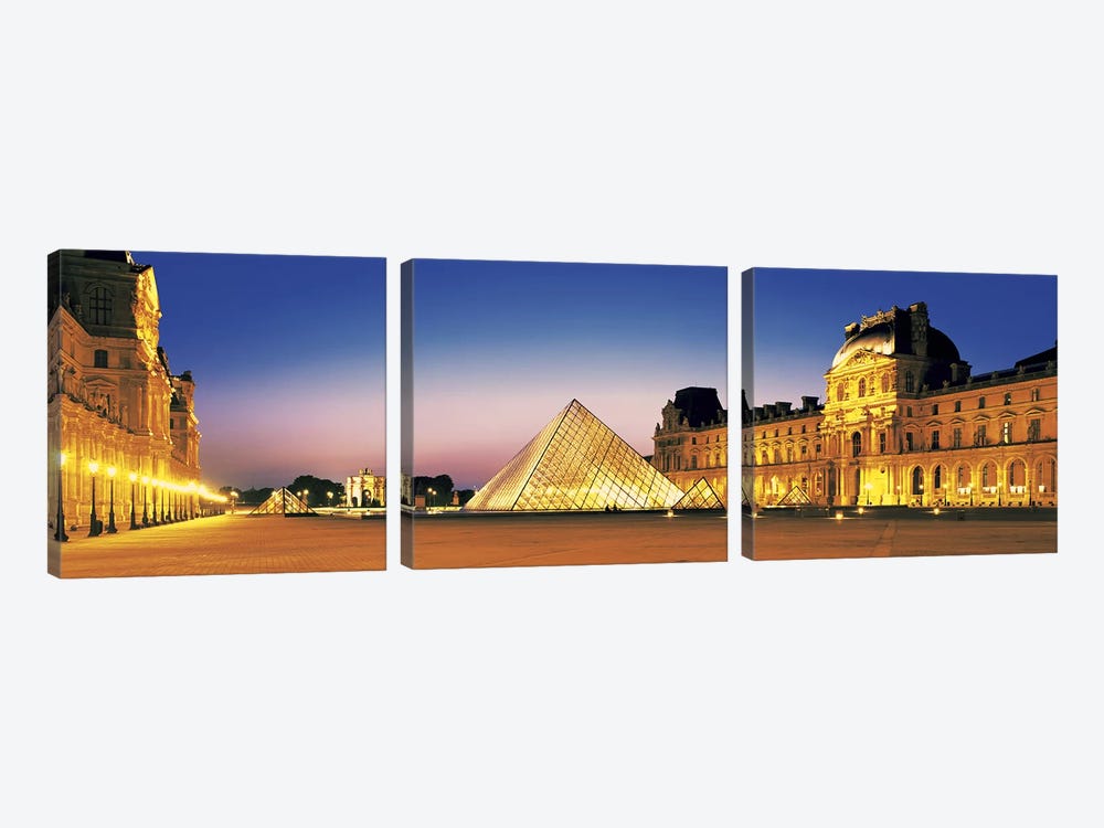 Louvre Paris France by Panoramic Images 3-piece Canvas Print