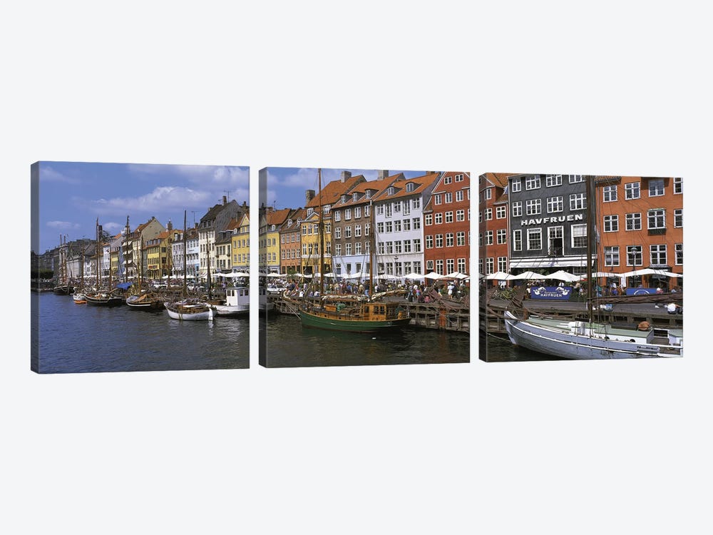 Nyhavn Copenhagen Denmark by Panoramic Images 3-piece Canvas Art Print